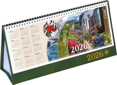 Naptár, asztali, álló, CSÍZIÓ "Öko", zöld