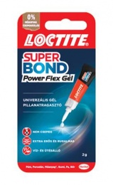 Pillanatragasztó gél, 2 g, HENKEL "Loctite Super Bond Power Flex Gél"